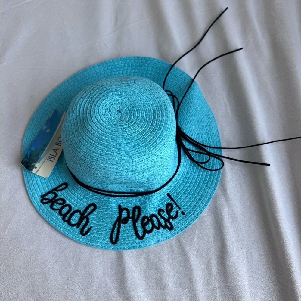 Kids Beach Hat Beach Please Blue NEW Isla Bonita‎ 100% paper Fun Novelty